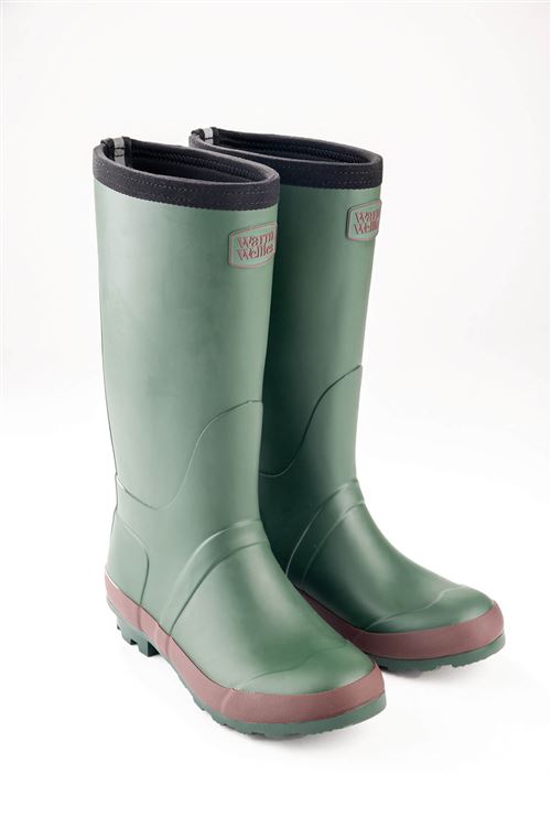 Green Junior Warm Wellies (Sizes 1-5)