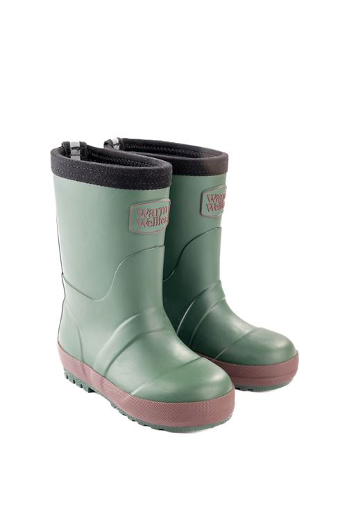 Green Toddler Warm Wellies (Sizes 6-8)