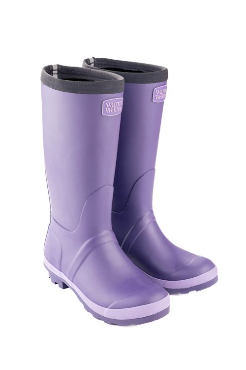 Purple Junior Warm Wellies (Sizes 1-5) 